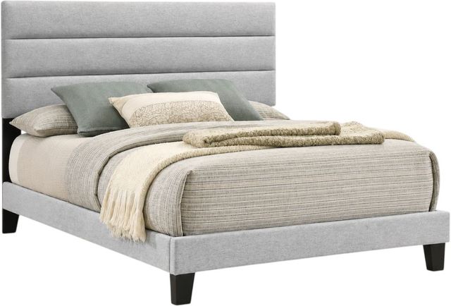 New Classic® Home Furnishings Asher Smoke Eastern King Upholstered Panel Bed-0