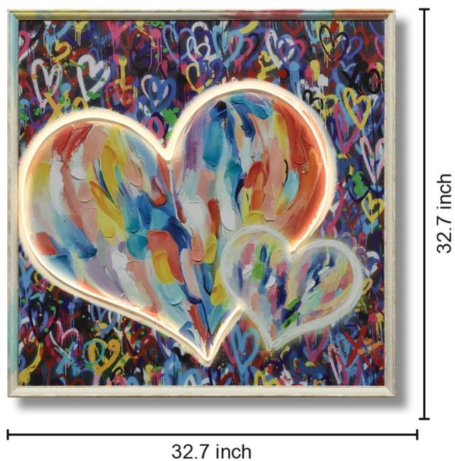 Classy Living Luminous Multicolor Heart Art Wall Art-2