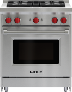 Wolf® 30" Stainless Steel Pro Style Liquid Propane Range