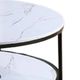 Crown Mark Velerie White Top Coffee Table with Black Base-2