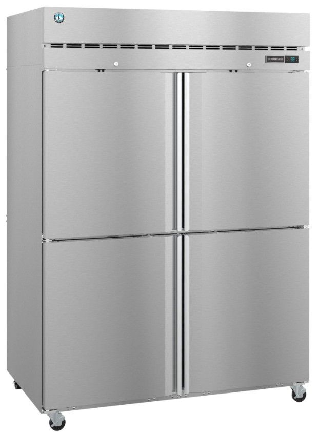 Hoshizaki Steelheart® 55" 50.1 Cu. Ft. Stainless Steel Two Section Upright Freezer with Half Solid Doors and Lock-2