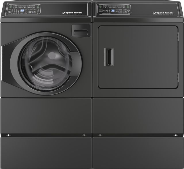 Speed Queen 27" W x 8" H Black Laundry Pedestal-1
