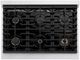 ZLINE Autograph Edition 36" Satin Stainless Steel Pro Style Gas Range with 6 Burner Cooktop and Matte Black Accents-4