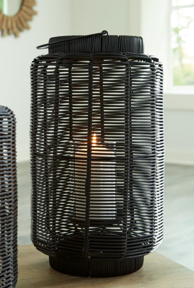 Signature Design by Ashley® Evonne Black 14" Lantern-3