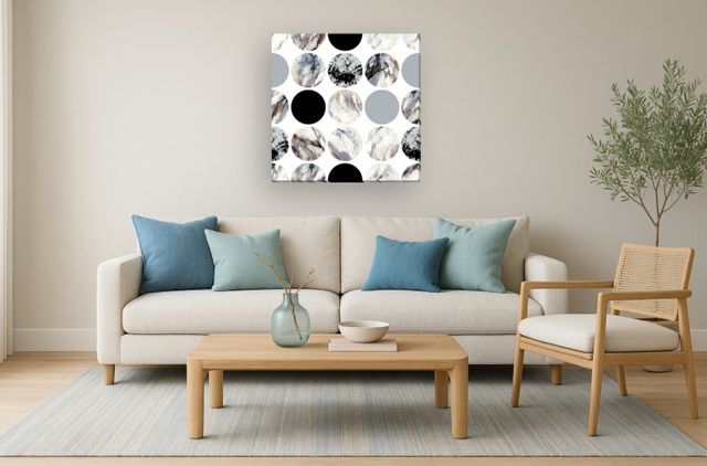 Classy Living Marbled Monochrome Dot Medley Wall Art-1
