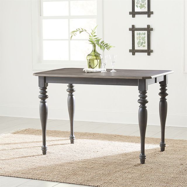Liberty Furniture Ocean Weathered Pine Gathering Table with Isle Slate Turned Legs-6