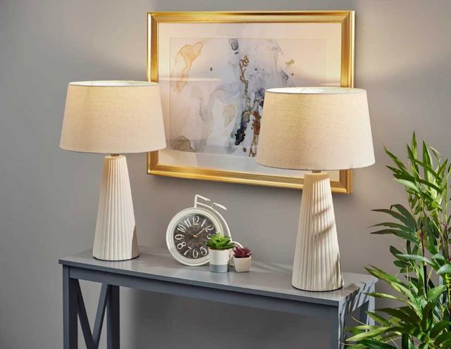 Adesso® Lana 2-Piece Off-White Table Lamp Set-2