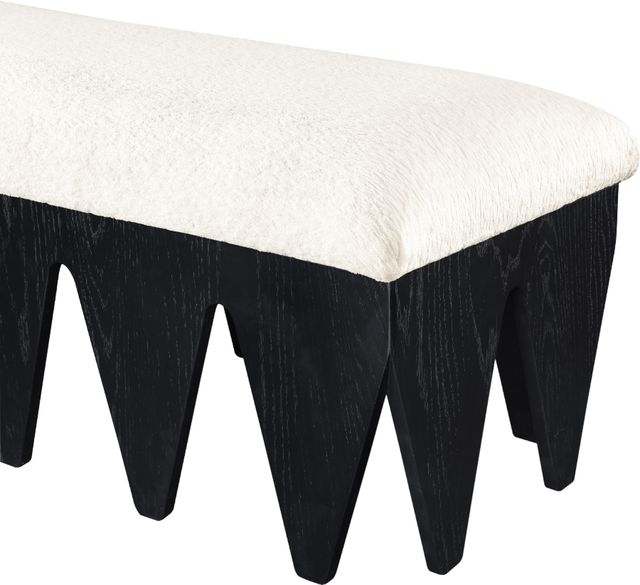Meridian Furniture Altair Cream/Black Fabric Upholstered Bench-2