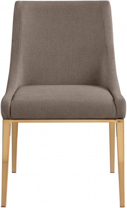 Meridian Furniture Haines Brown/Gold Upholstered Dining Side Chair-1