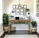 Legends Home Vineyard Fruitwood/Sage Green Writing Desk-1