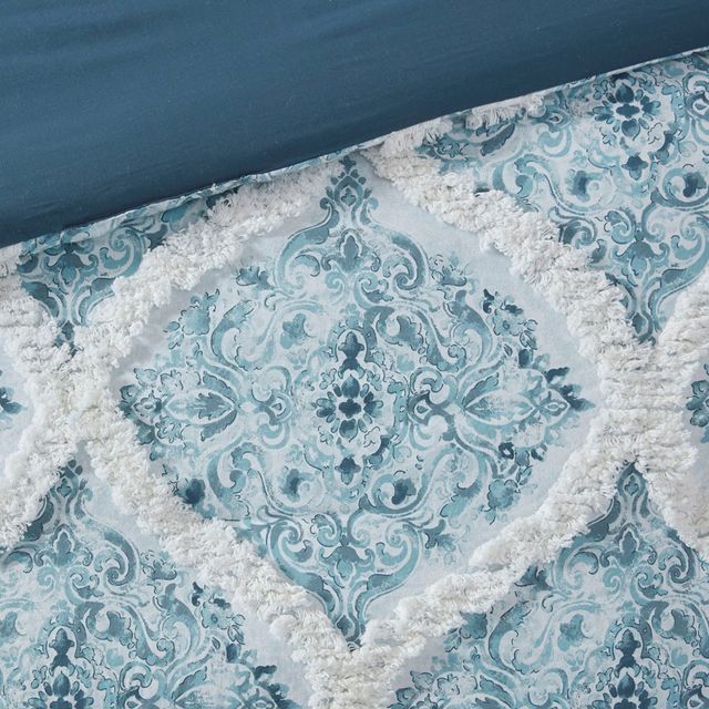 Olliix by Madison Park Rain 5 Piece Cotton Teal King/California King Comforter Set-2