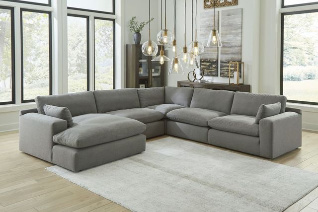 Benchcraft® Elyza 5-Piece Smoke Left-Arm Facing Sectional and Chaise-2
