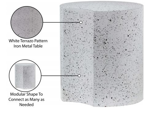 Meridian Furniture Dimple White 20" End Table-3
