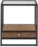 Liberty Furniture Bedford Glass Top End Table with Black/Weathered Oak Base-2