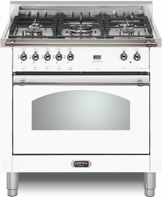 LOFRA® Dolcevita 36" White Pro Style Dual Fuel Range-0