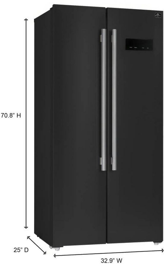 FORNO® Salerno Espresso 33 in. 15.6 Cu. Ft Black Freestanding Side-by-Side Refrigerator-10