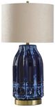 Harp & Finial® Albany Navy Reactive Glaze Table Lamp-0