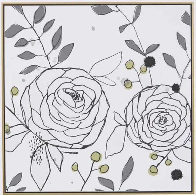 Stylecraft Limbing Roses White/Gray Wall Art-1