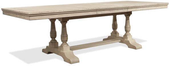 Riverside Furniture Aberdeen Weathered Worn White Dining Table Top and Base-1