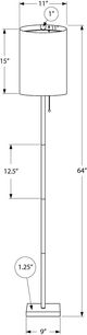 Monarch Specialties Inc. Black Floor Lamp with Square Base-1