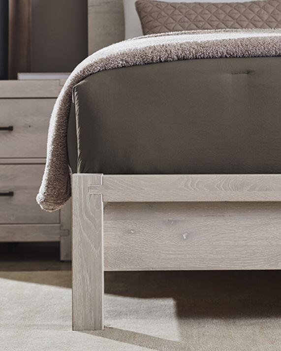 Artisan & Post by Vaughan-Bassett Joinery Washed White Oak California King Plank Panel Bed-3