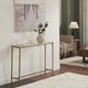 Renwil® Nara Glass Top Console Table with Antique Brass Frame-1