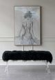 A & B Home Mongolian Black/Clear Bench-2