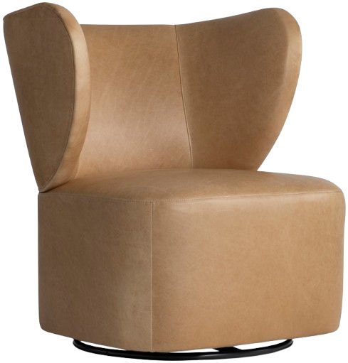 Bernhardt Oliver Bernhardt Living Brown Leather Swivel Chair-0