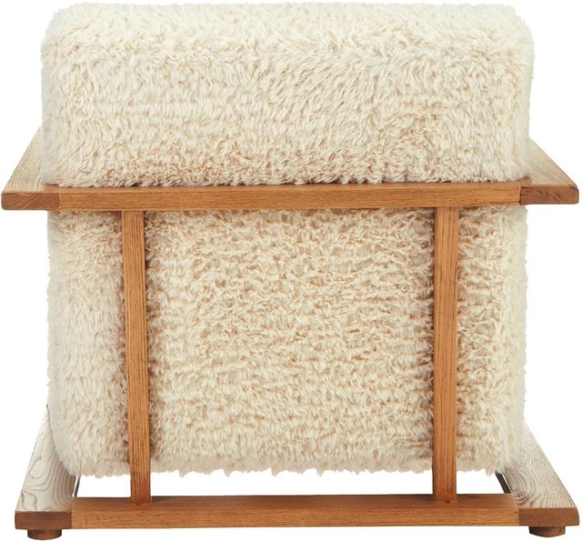 Moe's Home Collection Eckersley Cream Faux Fur Lounge Chair-3
