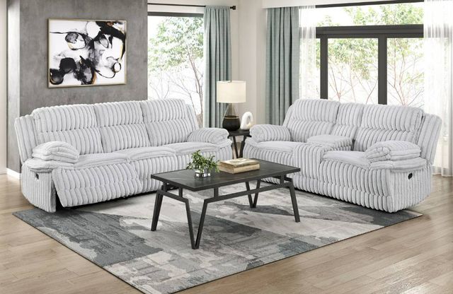 Homelegance® Goodland Gray Double Manual Reclining Sofa-1