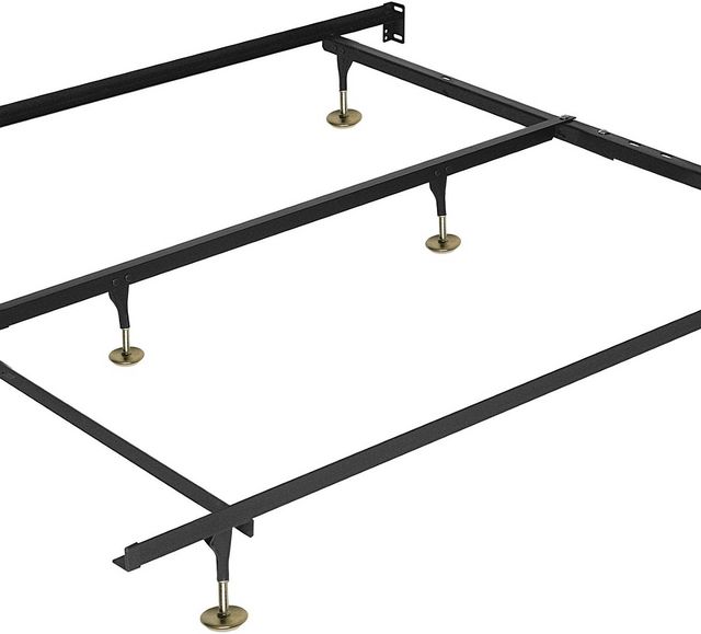 Base de lit simple XL traditionnelle à enclenchement rapide avec longs patins métalliques de Beaudoin - Noir-1