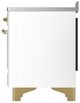 Ilve® Majestic III 48" White Pro Style Induction Range with Triple Glass Door and Brass Trim-4