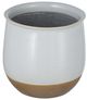 A & B Home White Ceramic Flower Vase with Terracotta Base-1