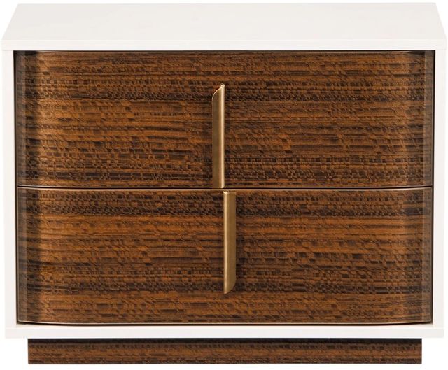 Michael Amini® Pavira Taupe/Walnut 2-Drawer Nightstand-1