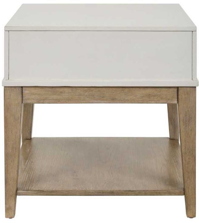 Liberty Furniture Berkley Square Linen Chairside Table with Khaki Base-3
