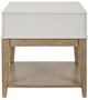 Liberty Furniture Berkley Square Linen Chairside Table with Khaki Base-3