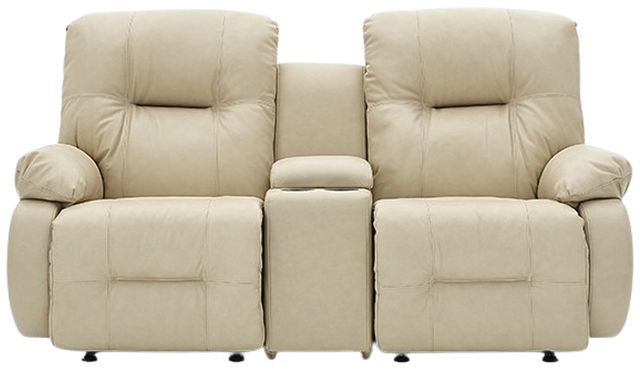 Best® Home Furnishings Customizable Brinley Leather Power Reclining Space Saver® Loveseat with Center Console-2