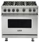 Viking® 5 Series 36" Blush Pro Style Natural Gas Range-1