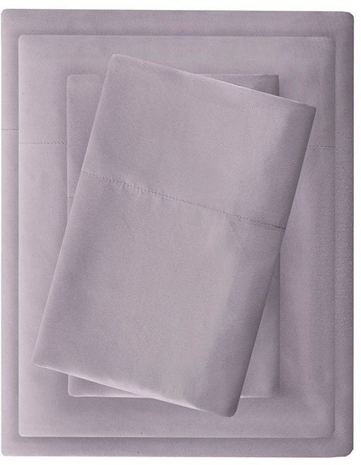 Olliix by Madison Park Purple Twin 3M Microcell All Season Moisture Wicking Lightweight Sheet Set-0