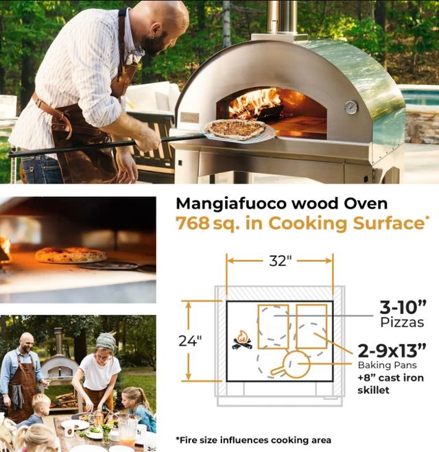 Fontana Forni Mangiafuoco 39" Stainless Steel Pizza Oven -3