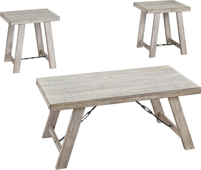 Clearance Signature Design by Ashley® Carynhurst 3-Piece Whitewash Occasional Table Set-2