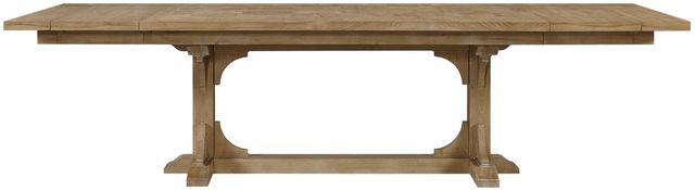 Bernards Tarrington Cashew Trestle Dining Table with Extension Leaf-2