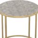 Vanguard® Furniture Villa White Capiz Round End Table with Champagne Leaf Base-1