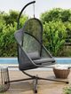 Furniture of America® Crush 2-Piece Black/Dark Gray Fabric/Metal Outdoor Swing Chair and Stand Set-0