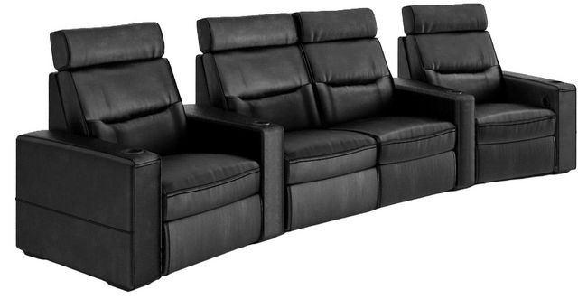 Salamander Designs® TC3 AV Basics Black Wedge Four-Seat Power Reclining Theater Seating-0