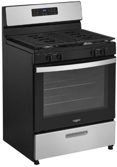 Whirlpool® 30" Stainless Steel Freestanding Gas Range with Broiler Drawer-2