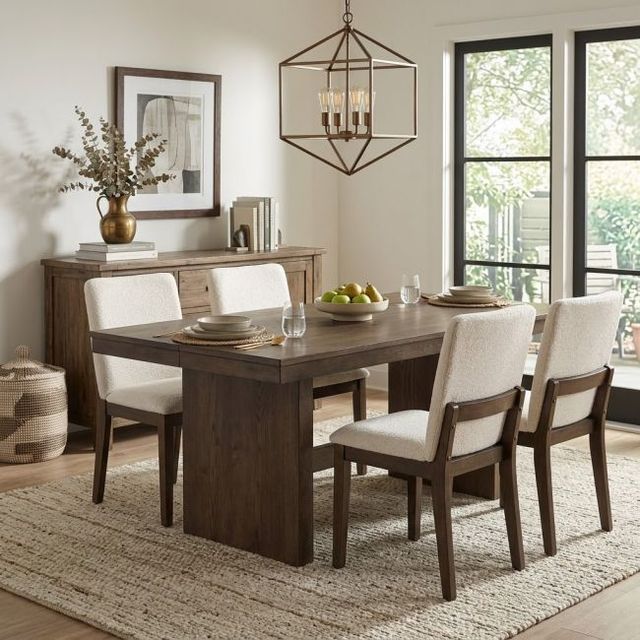 New Classic® Home Furnishings Kody 5-Piece Cream/Walnut Dining Table Set-1