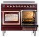 Ilve® Nostalgie II Noblesse 40'' Burgundy Pro Style Induction Range with Copper Trim-4