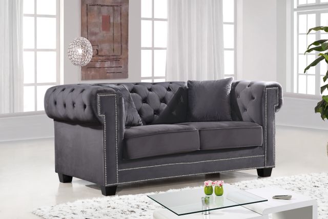 Meridian Furniture Bowery Grey Velvet Loveseat-3