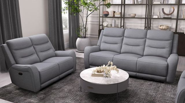 Furniture of America® Matthias Gray Manual Reclining Sofa-1